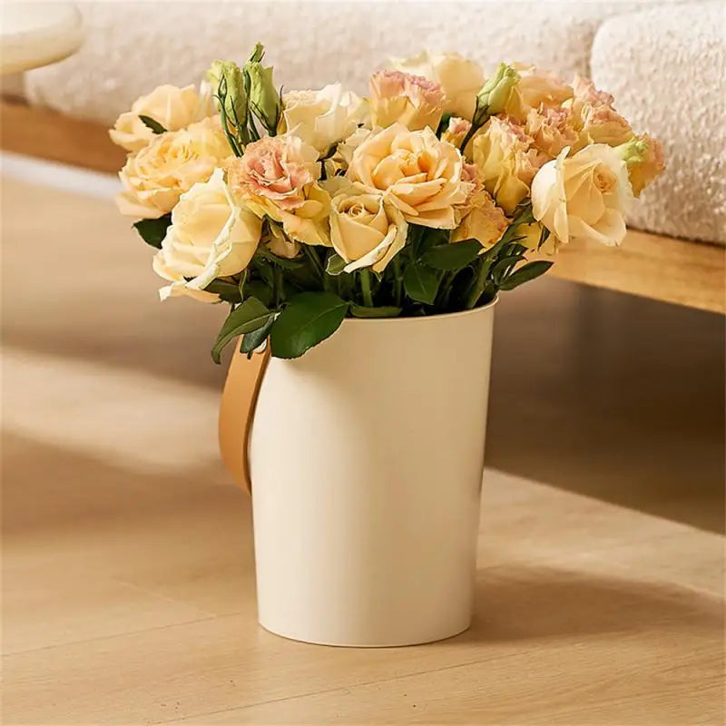 Flower Arrangement Deep Water Bucket Living Room Decoration Flower Art Home Vase Household Transparent Flower Bucket Garden Pots