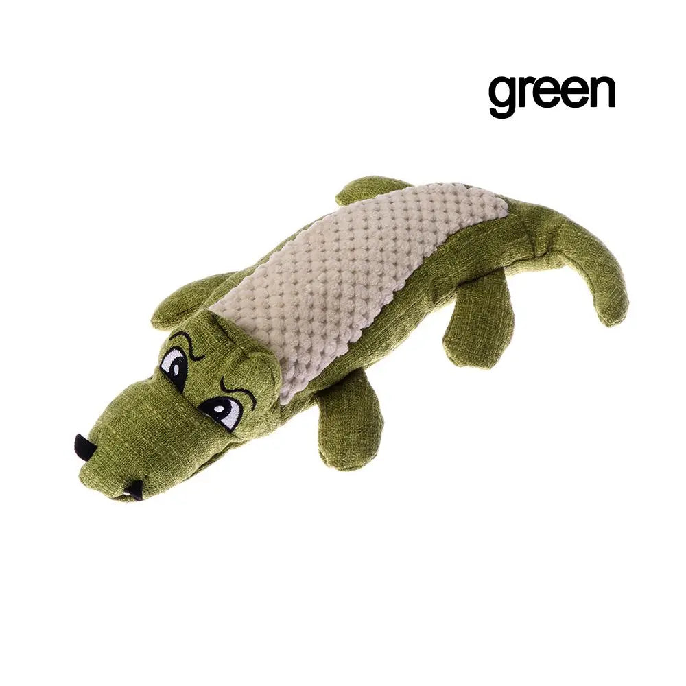 Pet Dog Toy Linen Plush Crocodile Animal Toy Dog Chew Squeaky Noise Toy Cleaning Teeth Supplies Toy Tough Interactive Doll