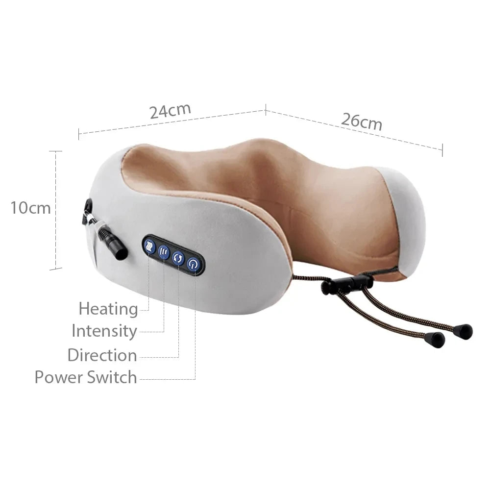 Electric Neck Massager Portable U shaped Pillow For Neck Shoulder Cervical Relaxing Massager Pillow Outdoor Home Car