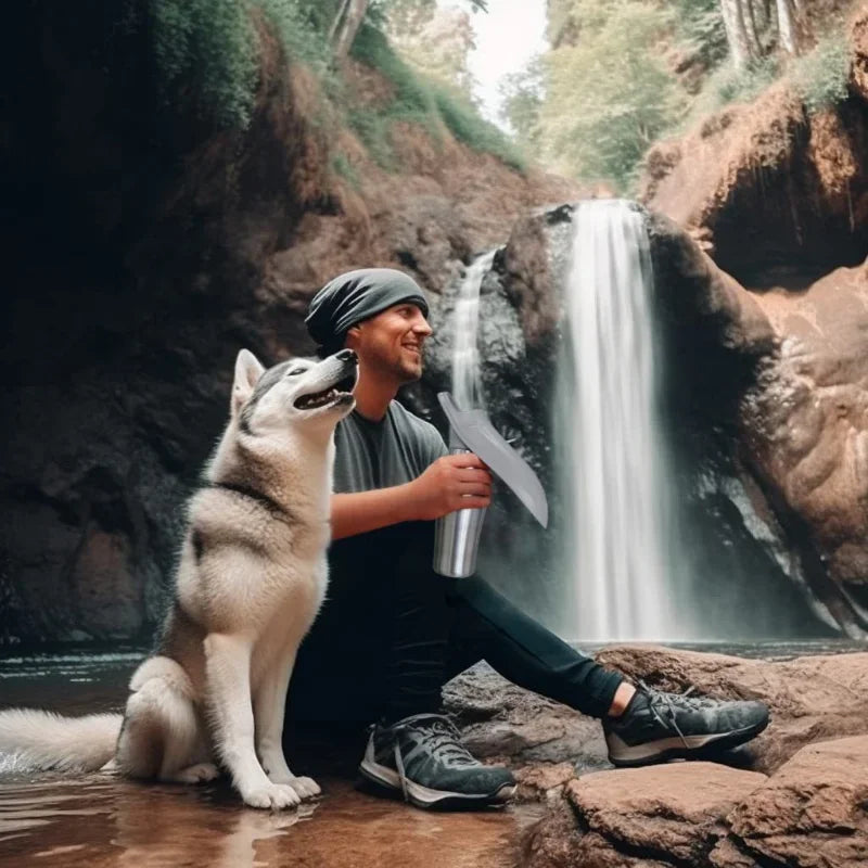 Large Dog Water Bottle with Portable Bowl