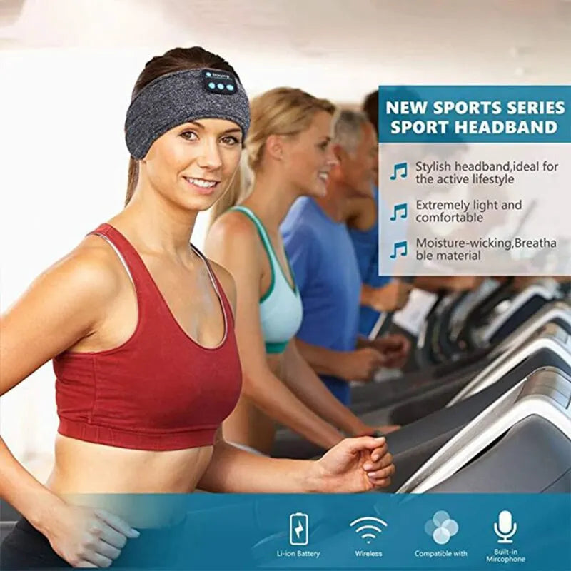 Bluetooth Sports Headband with Wireless Earphones