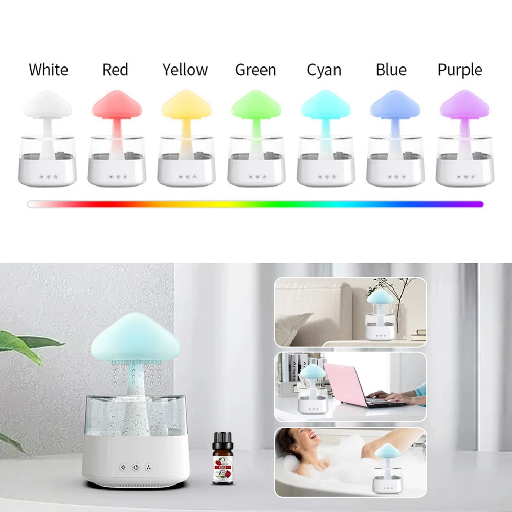 Mushroom Rain Air Humidifier with Aroma Diffuser