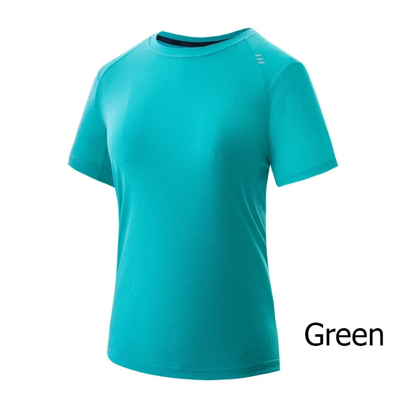 AONIJIE FW5135 Women Female Lightweight Quick Drying Sports T-shirt Round Collar Short Sleeve Tops For Running Gym Leisure