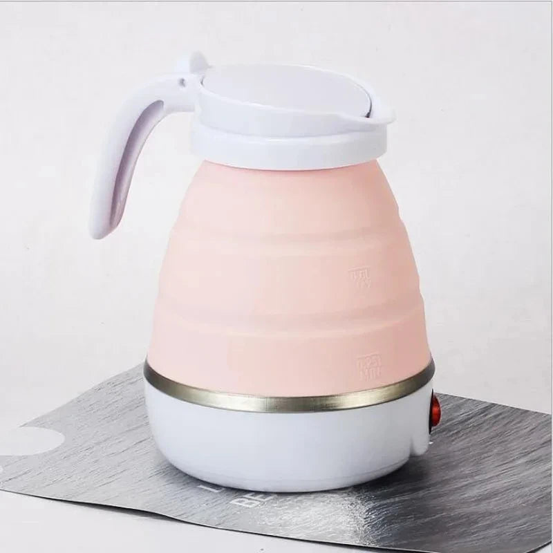 Travel Household Folding Kettle Silicone304 Stainless Steel Portable Kettle Compression Foldable Leakproof 600ml