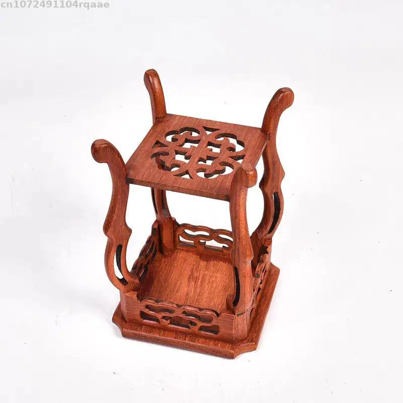 2 Style Wooden Display Stand for Tea Sets Vase Flower Pot Bonsai Plant Decorative Shelf Incense Base Fish Tank Table