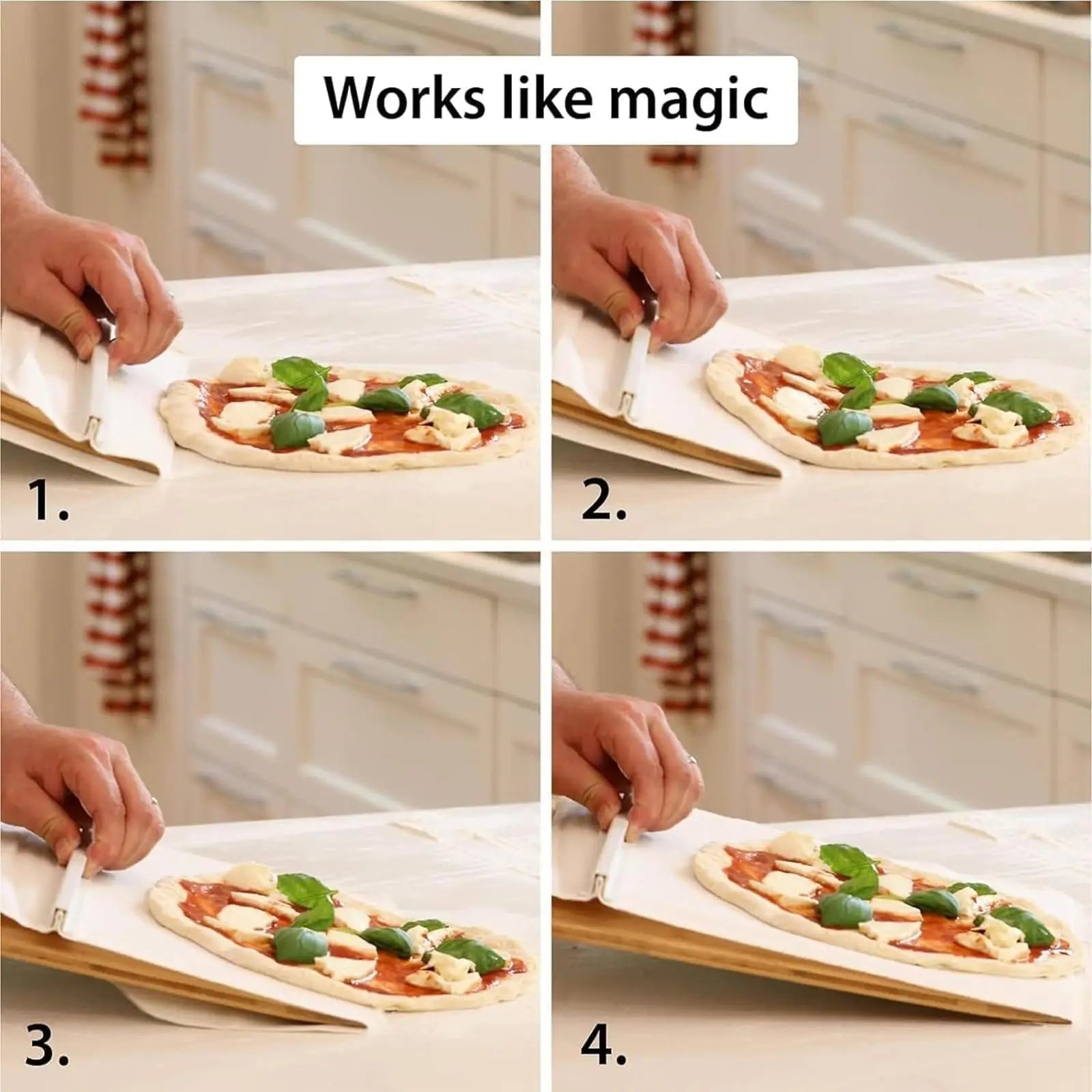 Sliding Pizza Peel with Foldable Wooden Handle