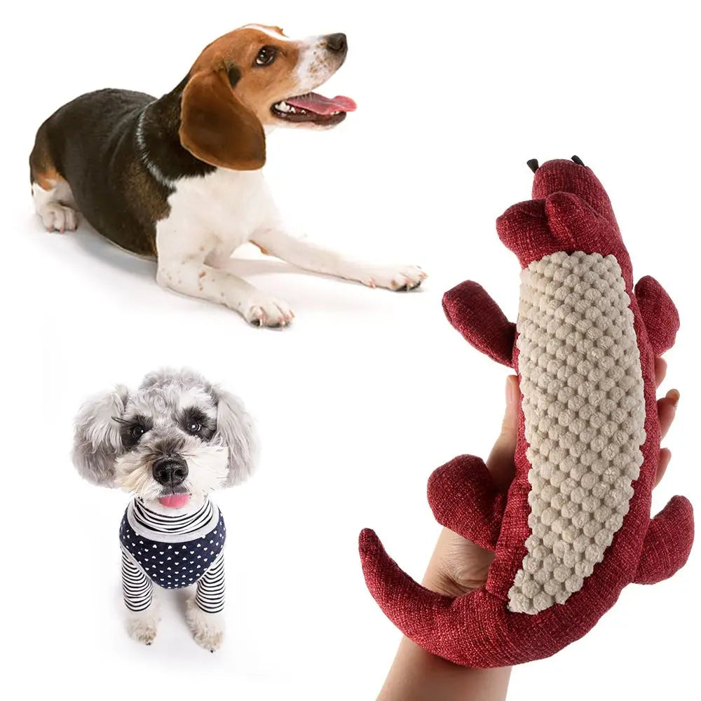 Pet Dog Toy Linen Plush Crocodile Animal Toy Dog Chew Squeaky Noise Toy Cleaning Teeth Supplies Toy Tough Interactive Doll