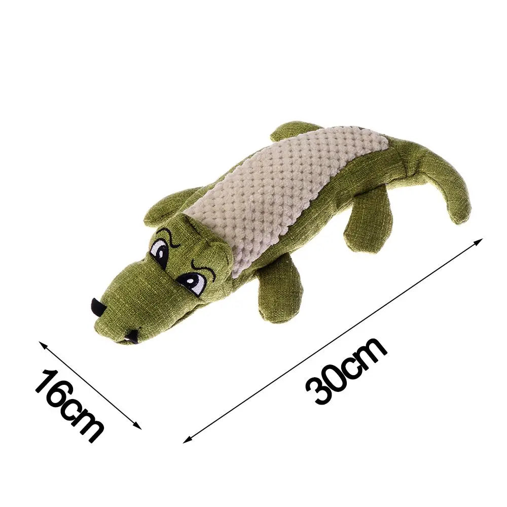 Pet Dog Toy Linen Plush Crocodile Animal Toy Dog Chew Squeaky Noise Toy Cleaning Teeth Supplies Toy Tough Interactive Doll