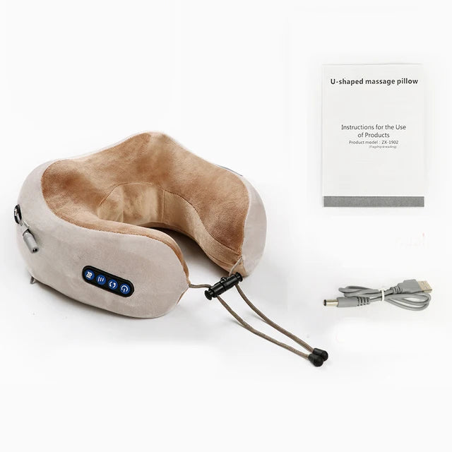 Electric Neck Massager Portable U shaped Pillow For Neck Shoulder Cervical Relaxing Massager Pillow Outdoor Home Car