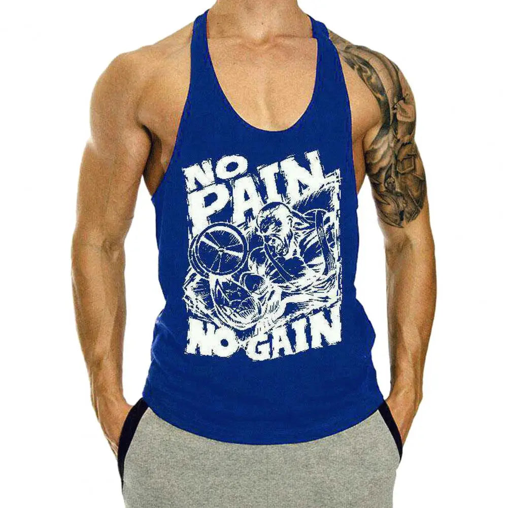 Running Vest Fitness Motivation Tank Top Men's Hip Hop Letter Print Sleeveless Tank Top for Summer Fitness Gym Soft Stretchy