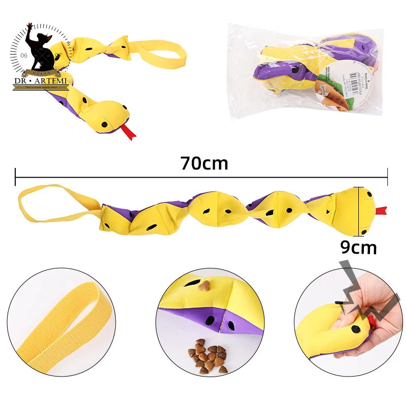 Funny Snake Chew Toys Stuffing Dog Durable Plush Dog Chew Toy Pet Molar Toys