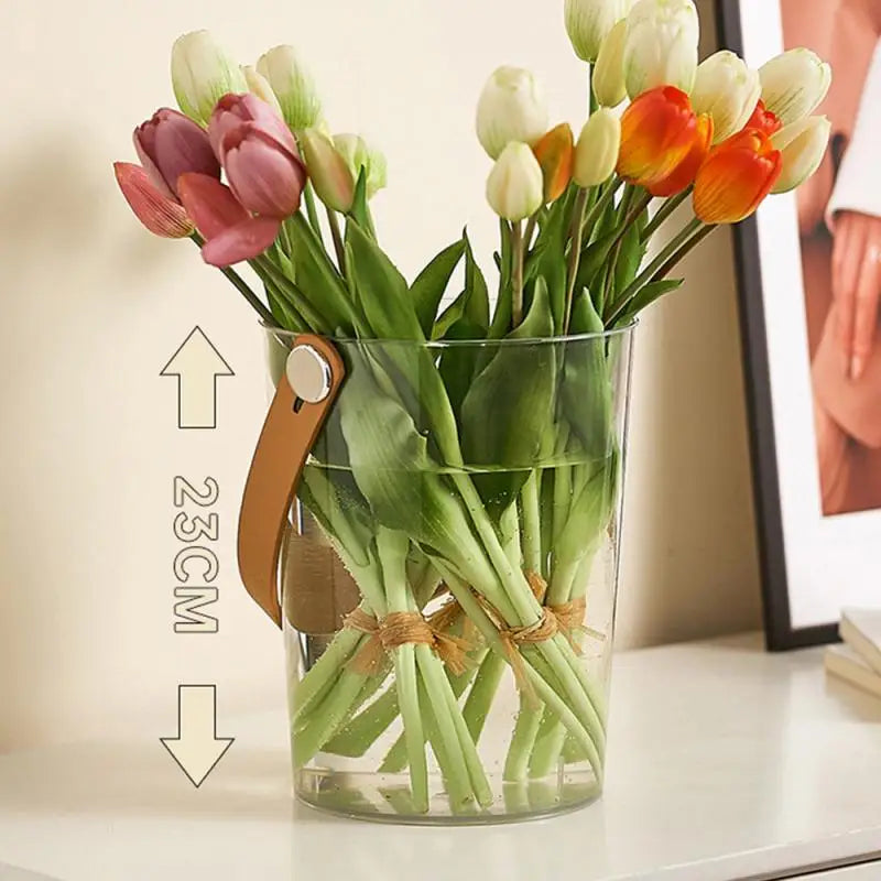 Flower Arrangement Deep Water Bucket Living Room Decoration Flower Art Home Vase Household Transparent Flower Bucket Garden Pots