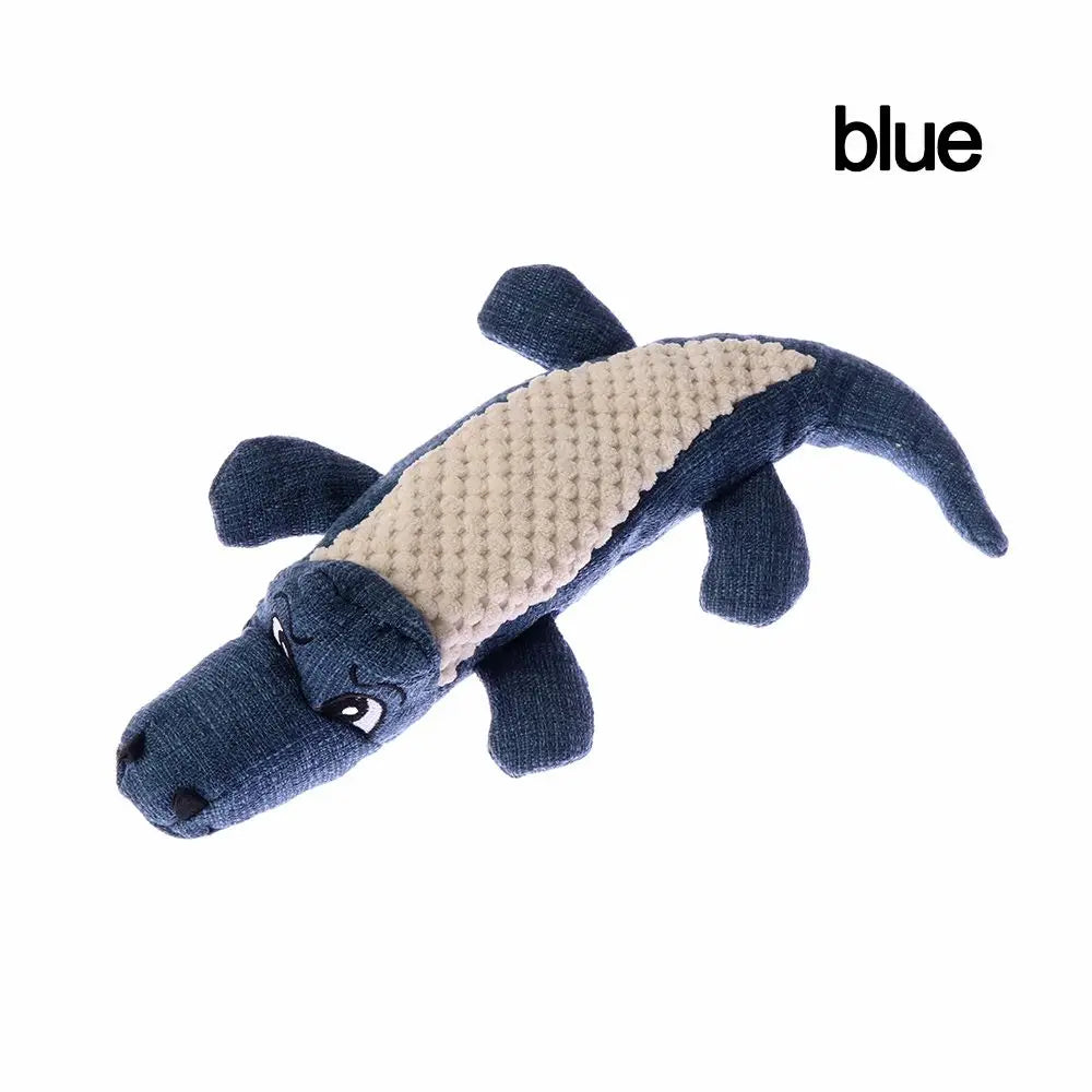 Pet Dog Toy Linen Plush Crocodile Animal Toy Dog Chew Squeaky Noise Toy Cleaning Teeth Supplies Toy Tough Interactive Doll