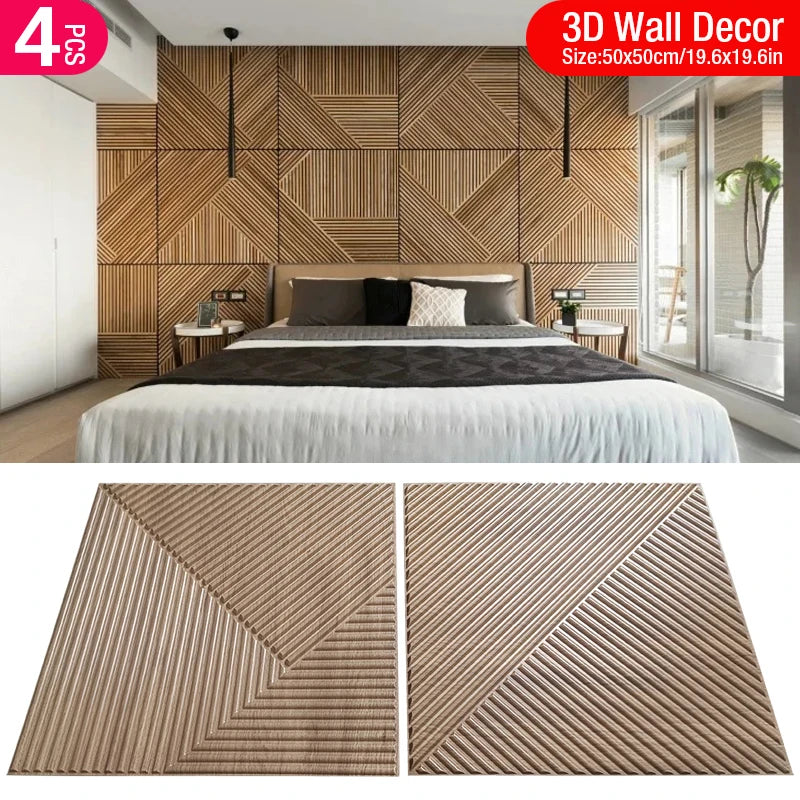 4pcs 50cm house wall renovation stereo 3D wall panel non-self-adhesive 3D wall sticker art tile wallpaper room bathroom ceiling