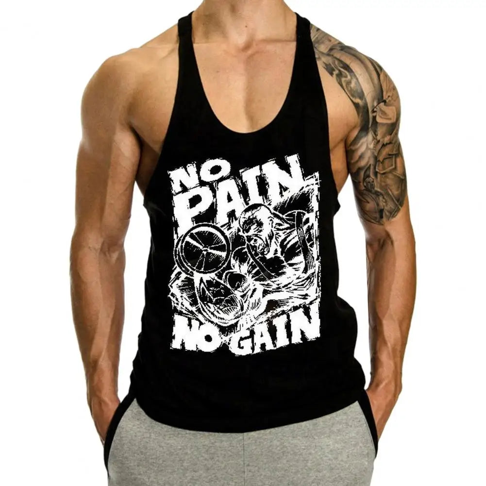 Running Vest Fitness Motivation Tank Top Men's Hip Hop Letter Print Sleeveless Tank Top for Summer Fitness Gym Soft Stretchy