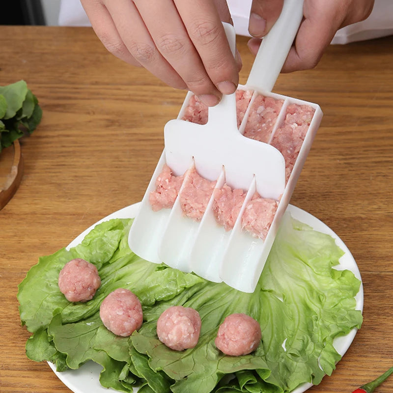 Creative Plastic Meatball Maker Set Fried Fish Beef Meat Making Balls Mold Spoon Meat Tools Kitchen Gadgets Cooking Accessories