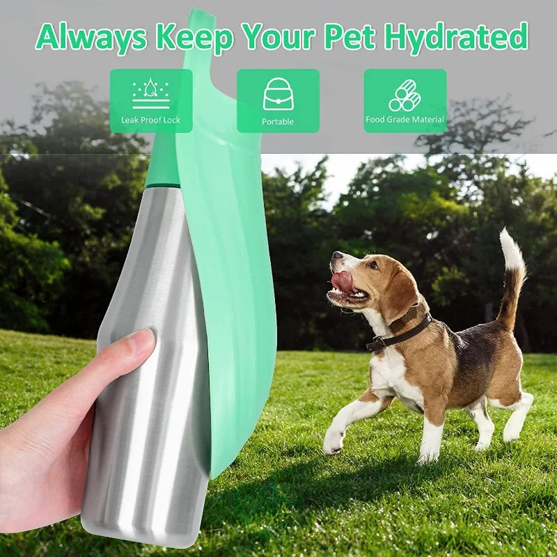 Large Dog Water Bottle with Portable Bowl