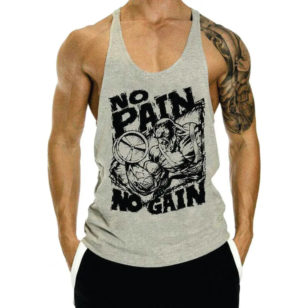 Running Vest Fitness Motivation Tank Top Men's Hip Hop Letter Print Sleeveless Tank Top for Summer Fitness Gym Soft Stretchy