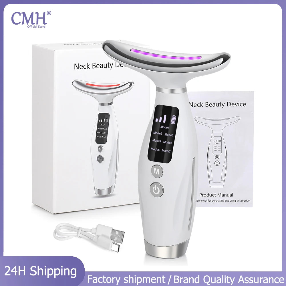 CMH Face Massager Anti Wrinkle Skin Microcurrent RF Neck Face Beauty Instrument Facial Lifting Machine Tighten Sagging Skin Care