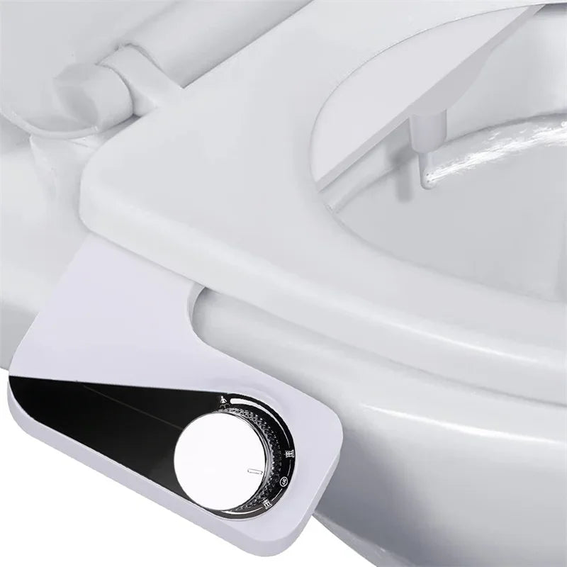 New Toilet Seat Bidet With Self Cleaning Dual Nozzle Hot And Cold Water Spray Non-Electric Mechanical Bidet Toilet Attachment