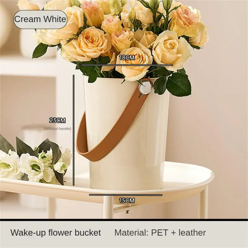 Flower Arrangement Deep Water Bucket Living Room Decoration Flower Art Home Vase Household Transparent Flower Bucket Garden Pots