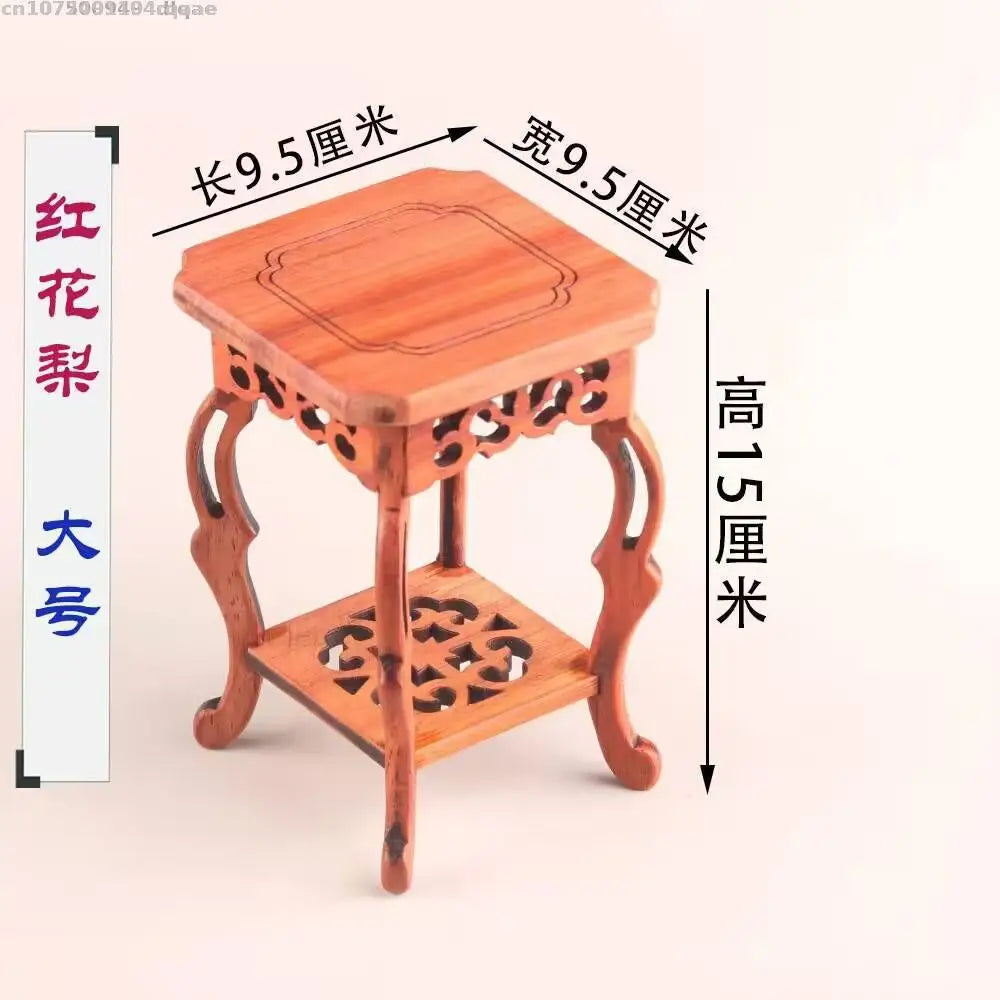 2 Style Wooden Display Stand for Tea Sets Vase Flower Pot Bonsai Plant Decorative Shelf Incense Base Fish Tank Table