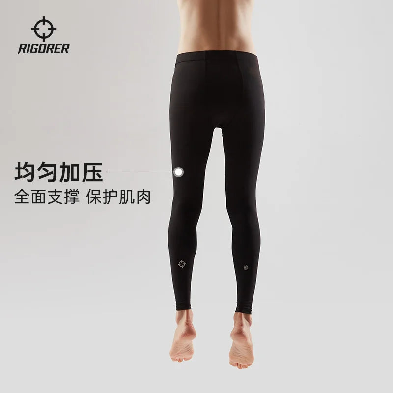 RIGORER Compression Trousers Men's Fitness Running Basketball Leggings Yoga High Elastic Breathable Tight Pants Z121311403