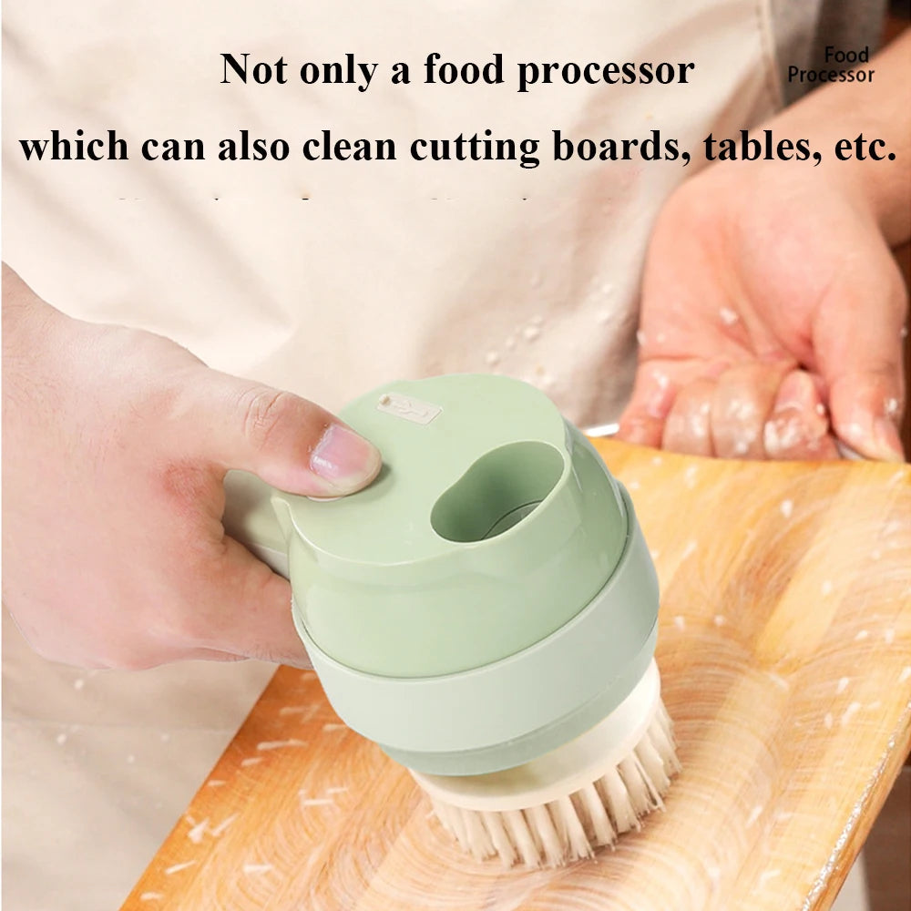 Handheld 4IN1 Electric Vegetable Slicer Multifunctional Wireless Food Processor Garlic Chili  Vegetable Cutter Carrot Chopper