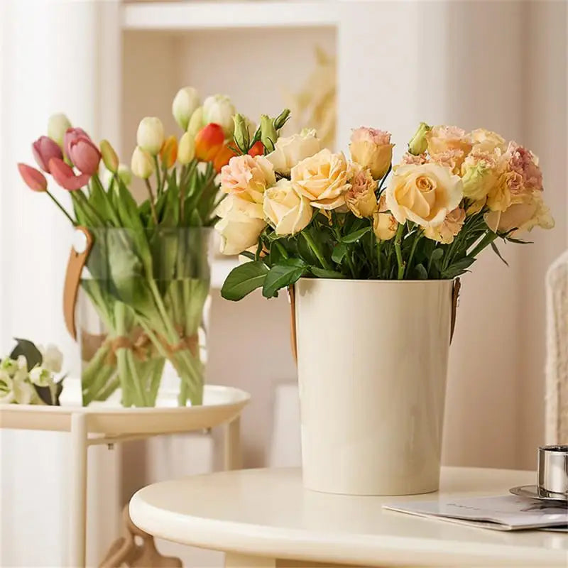 Flower Arrangement Deep Water Bucket Living Room Decoration Flower Art Home Vase Household Transparent Flower Bucket Garden Pots