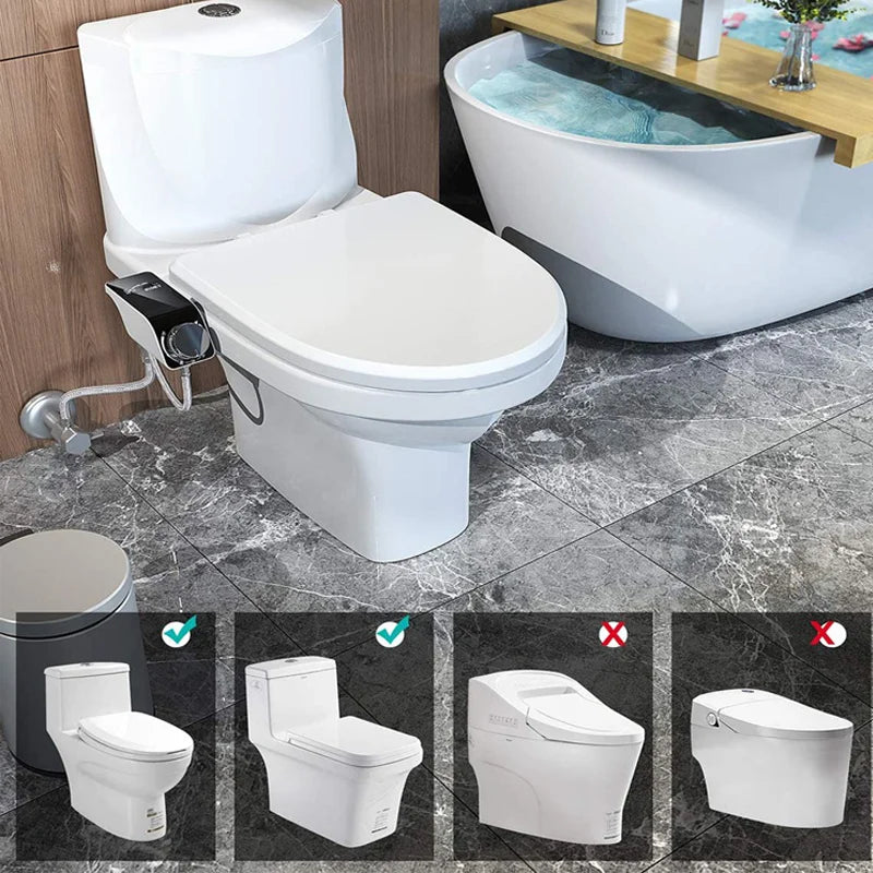 Bidet Toilet Seat Attachment Non-Electric Self-Cleaning Dual Nozzles Wash Cold Mixer Water Lady Bathroom Accessories Sprayer