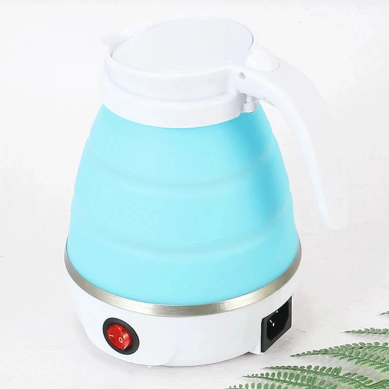 Travel Household Folding Kettle Silicone304 Stainless Steel Portable Kettle Compression Foldable Leakproof 600ml