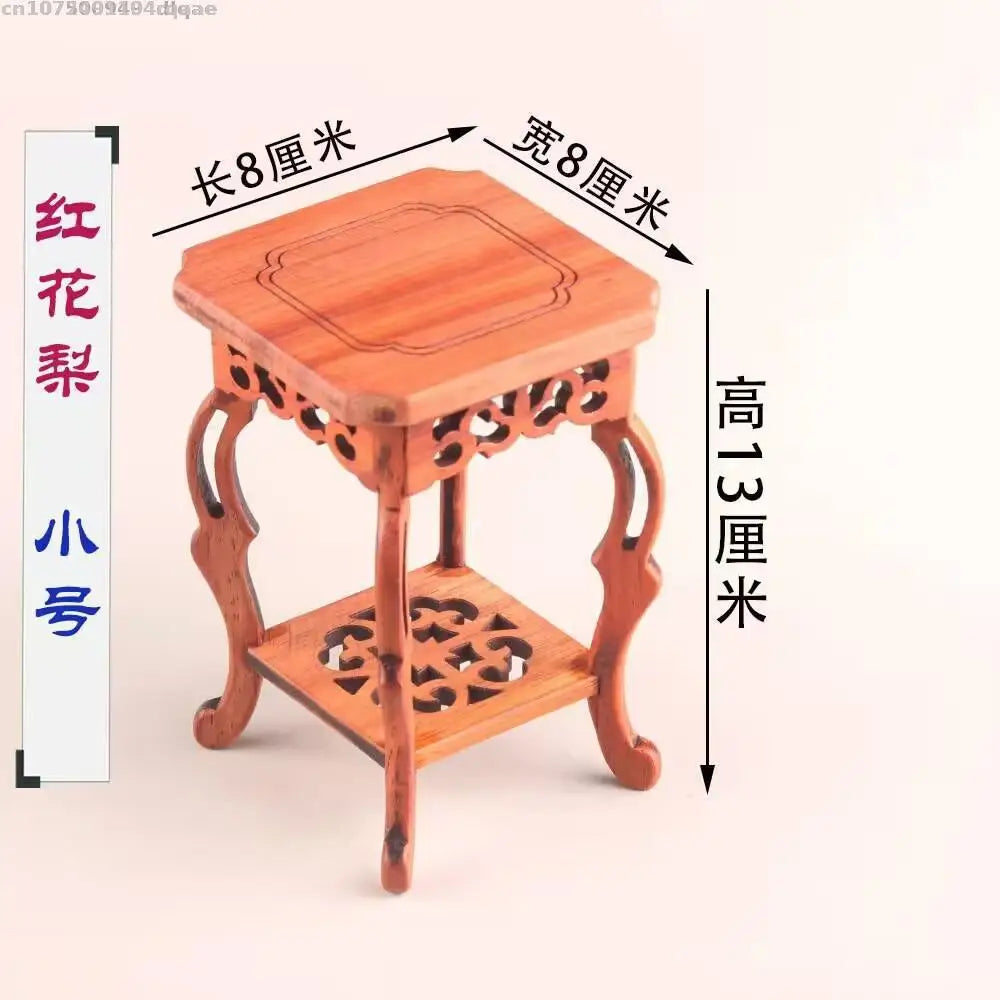 2 Style Wooden Display Stand for Tea Sets Vase Flower Pot Bonsai Plant Decorative Shelf Incense Base Fish Tank Table