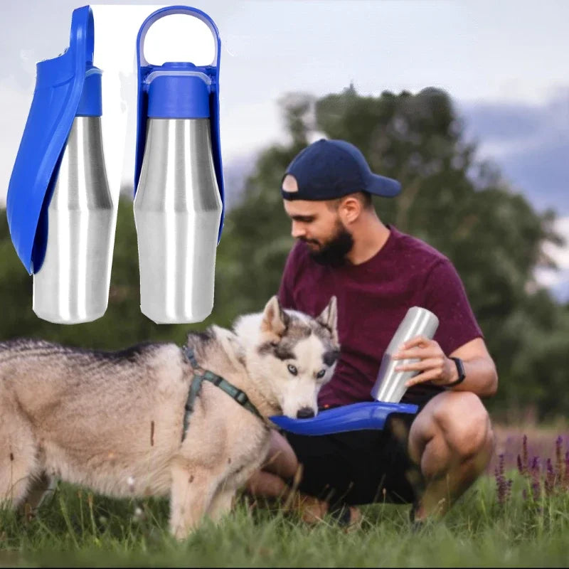 Large Dog Water Bottle with Portable Bowl