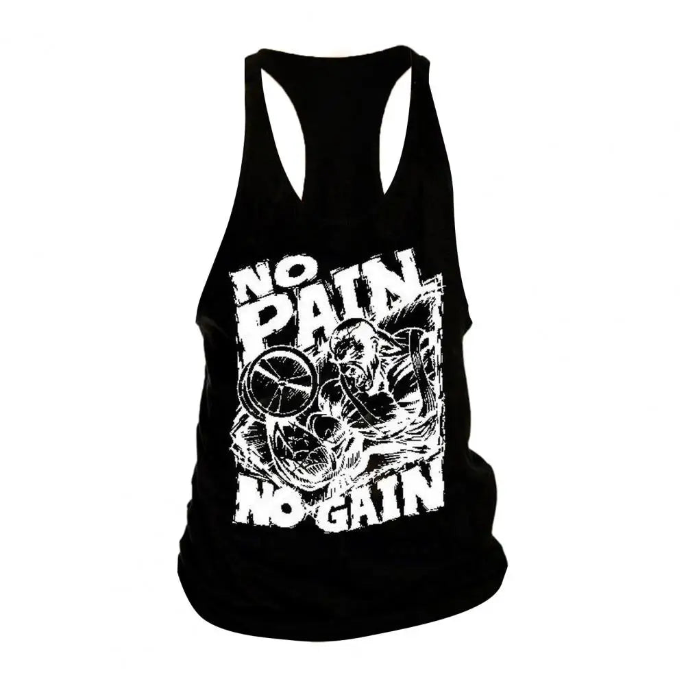 Running Vest Fitness Motivation Tank Top Men's Hip Hop Letter Print Sleeveless Tank Top for Summer Fitness Gym Soft Stretchy