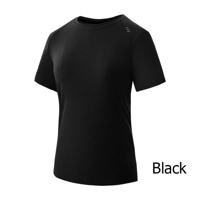 AONIJIE FW5135 Women Female Lightweight Quick Drying Sports T-shirt Round Collar Short Sleeve Tops For Running Gym Leisure