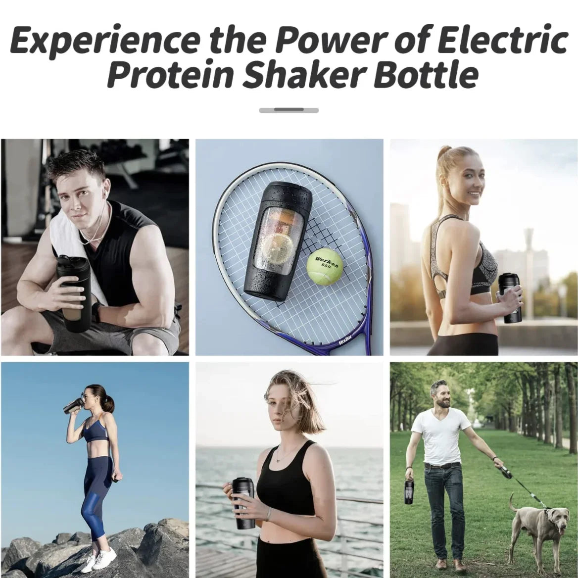 650ml USB Electric Portable Protein Powder Shaker Bottle Whey Shake Cup Whey Protein Mixing Cup for Gym Fitness Sport with Scale