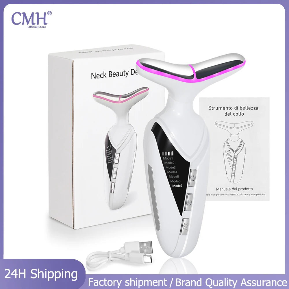 CMH Face Massager Anti Wrinkle Skin Microcurrent RF Neck Face Beauty Instrument Facial Lifting Machine Tighten Sagging Skin Care