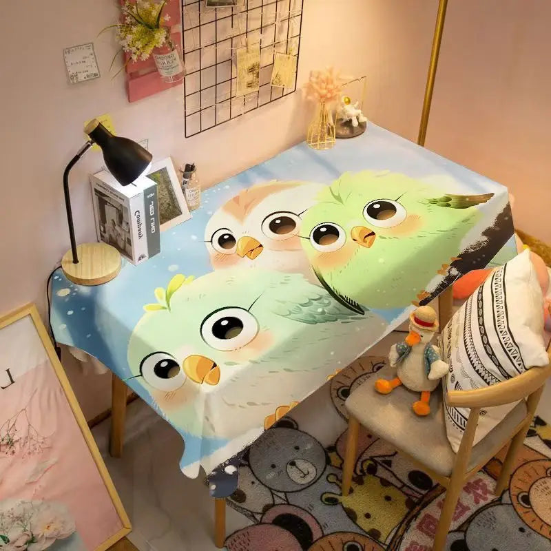 Anime Angry Birds tablecloth rectangular student dormitory personalized tablecloth cartoon flannel material holiday gift kawaii