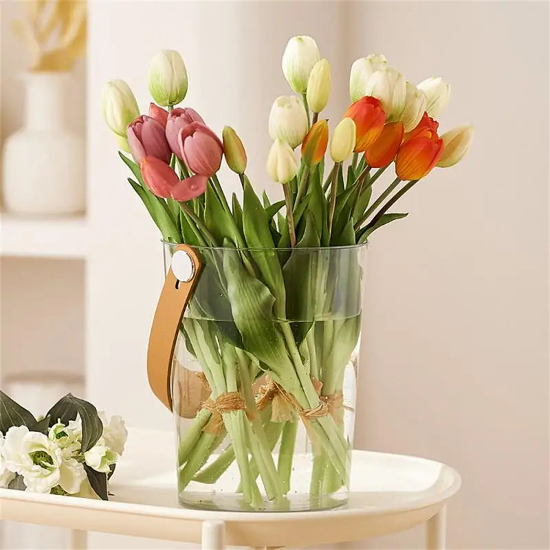 Flower Arrangement Deep Water Bucket Living Room Decoration Flower Art Home Vase Household Transparent Flower Bucket Garden Pots