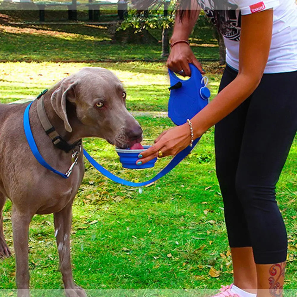 Multifunction Pet Leash with Water Bottle